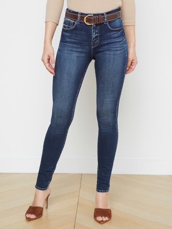 L'AGENCE Denim - L'AGENCE Dark Blue High-Rise Skinny Jeans
